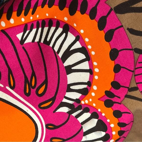 DAVID MEISTER Staples Floral Cocktail Dress Pink Orange Black & Taupe Sz 6 - Picture 4 of 12